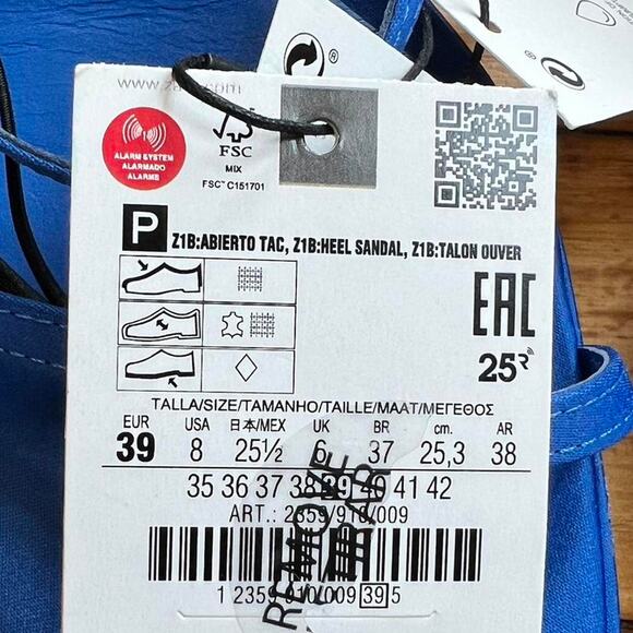 Zara blue strappy platform heels US8 - Picture 5 of 6